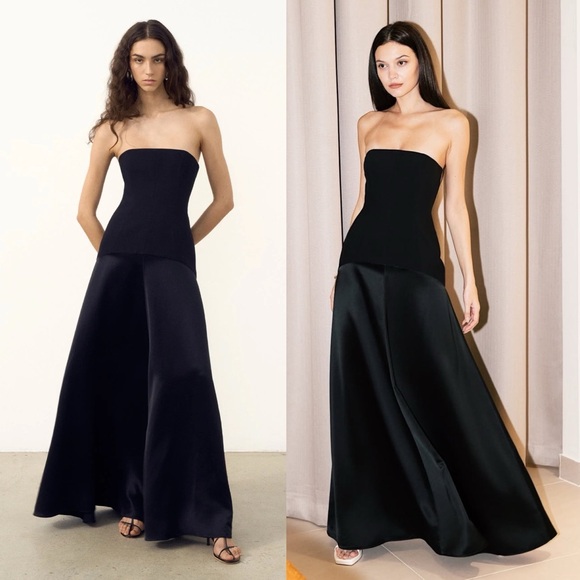 Shona Joy Dresses & Skirts - Shona Joy Adri Drop Waist Strapless Paneled Maxi Dress Gown Black NEW with tags
